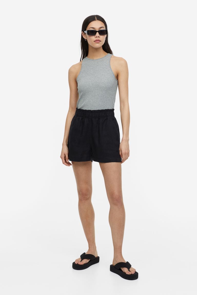 Geripptes Tanktop - Graumeliert - Ladies | H&M DE | H&M (DE, AT, CH, NL, FI)