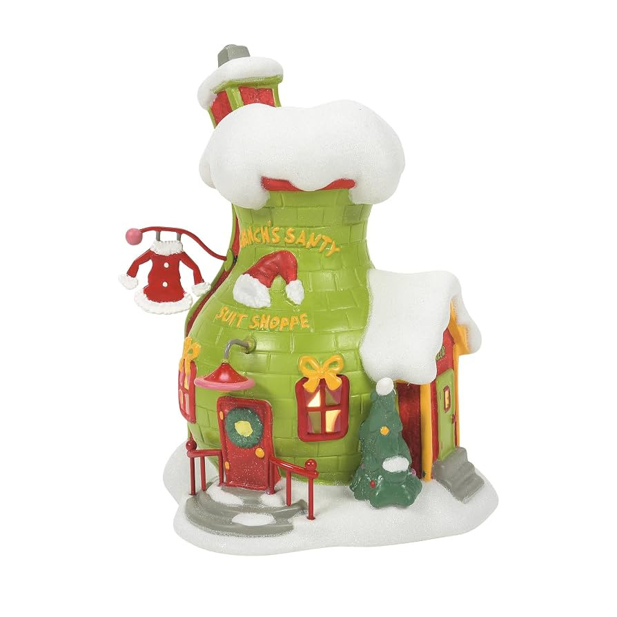 Department 56 Dr. Seuss The Grinch Village Santy Suit Shoppe Lit Building, 8 Inch, Multicolor | Amazon (US)