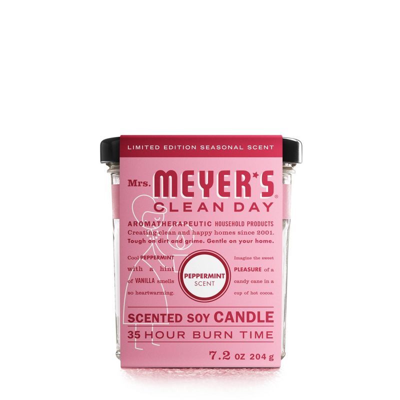 Mrs. Meyer's Clean Day Holiday Large Jar Candle - Peppermint - 7.2oz | Target