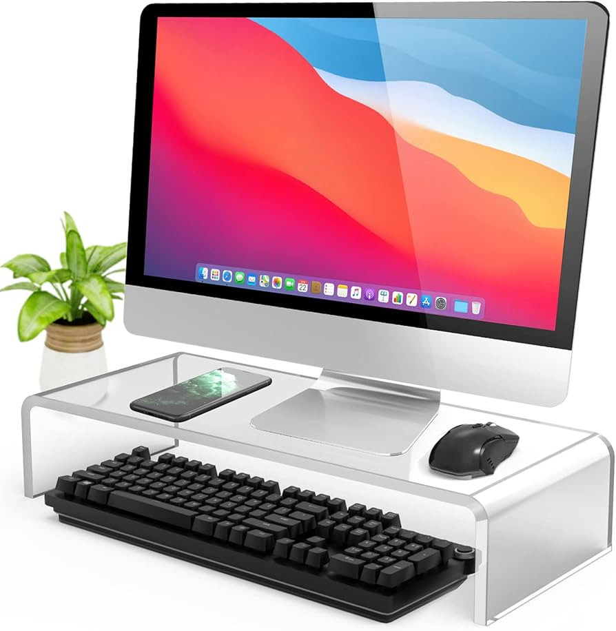 Cilinta Acrylic Monitor Stand, Monitor Riser/Computer Stand Sturdy and Transparent for Home, Offi... | Amazon (CA)