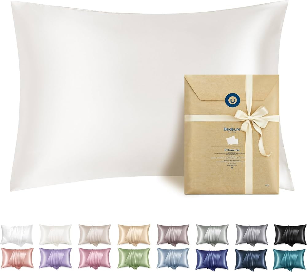 Bedsure Satin Pillowcase with Zipper, Similar to Silk Pillow Cases 2 Pack | Amazon (US)
