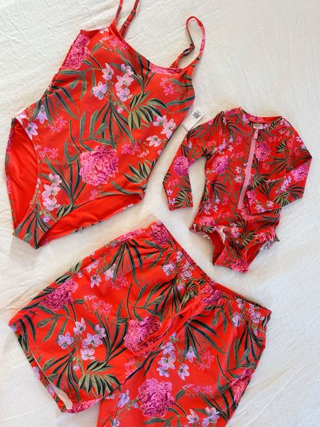 #familymatching these Old Navy swimsuits for the whole family are amazing! Great price and quantity. Love the print and to be able to open my girl swimsuit on the bottom. #family #matching #match 

#LTKfamily #LTKSeasonal #LTKswim