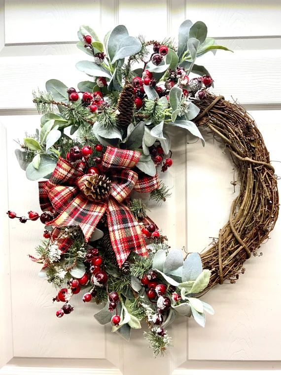 Christmas Wreath for Front Door Double Door Christmas Wreath | Etsy | Etsy (US)