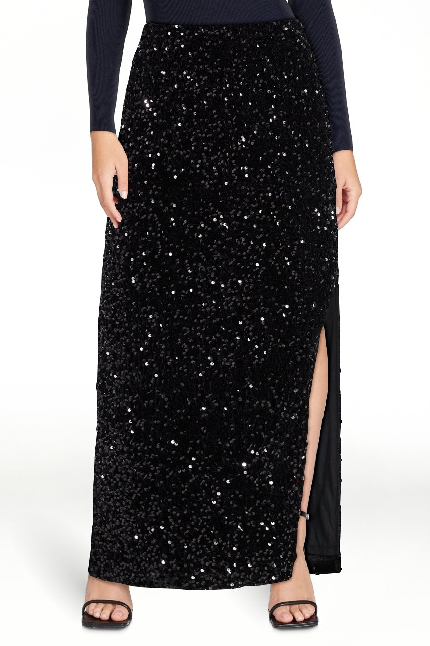 Madden NYC Women's Sequin Velour Maxi Skirt, Sizes XXS-XXL | Walmart (US)