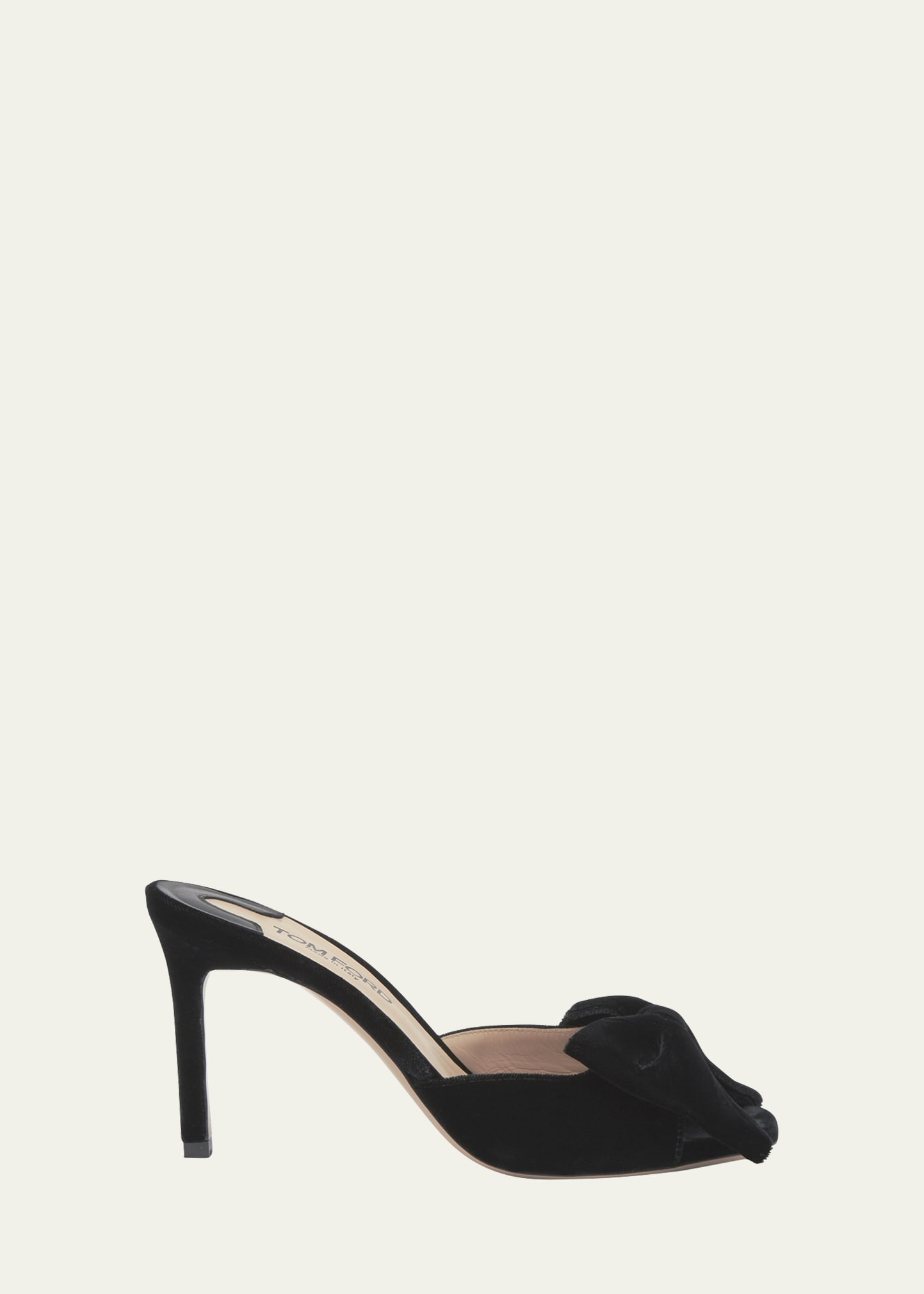 TOM FORD Velvet Bow Stiletto Mule Sandals | Bergdorf Goodman