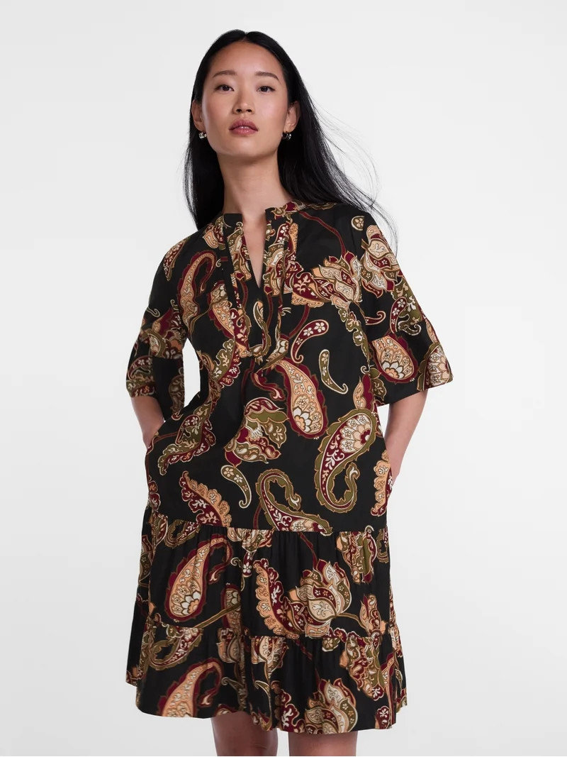 Scenario Women's and Women's Plus V Neck Mini Dress with Flutter Sleeves, Sizes XS-4X | Walmart (US)