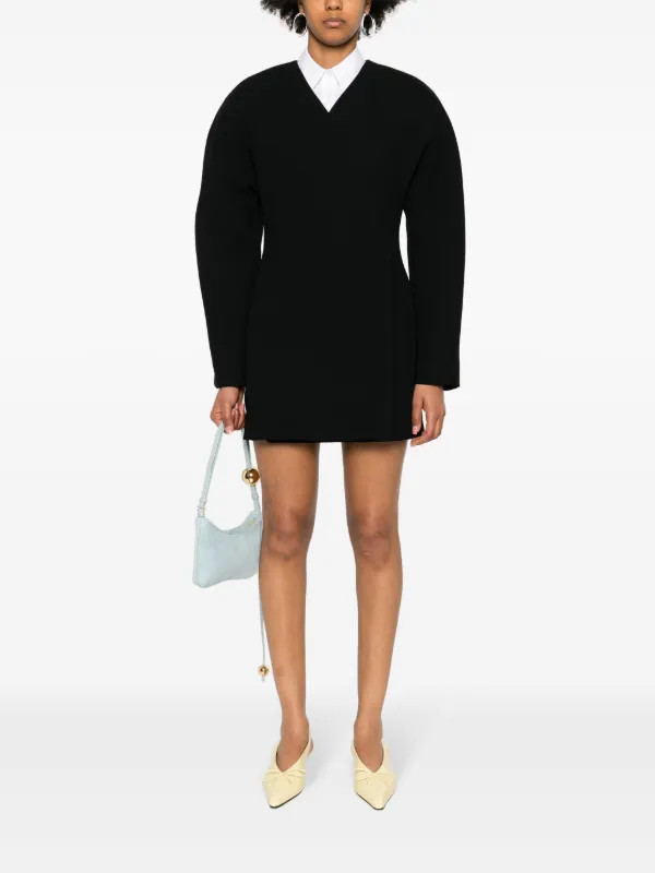 Jacquemus La Oval Robe Mini Dress | Black | FARFETCH AU | Farfetch Global