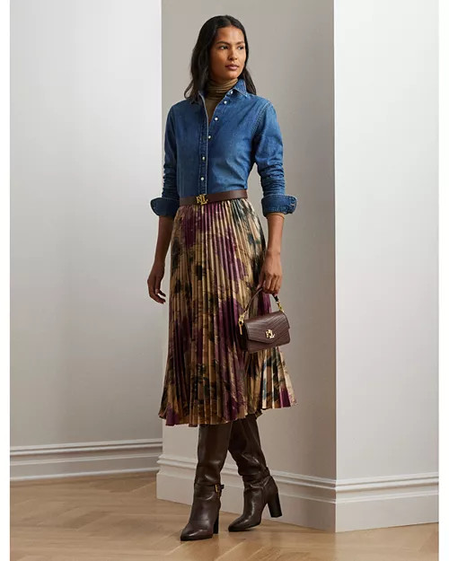 Printed Pleated Midi Skirt | Bloomingdale's (CA)