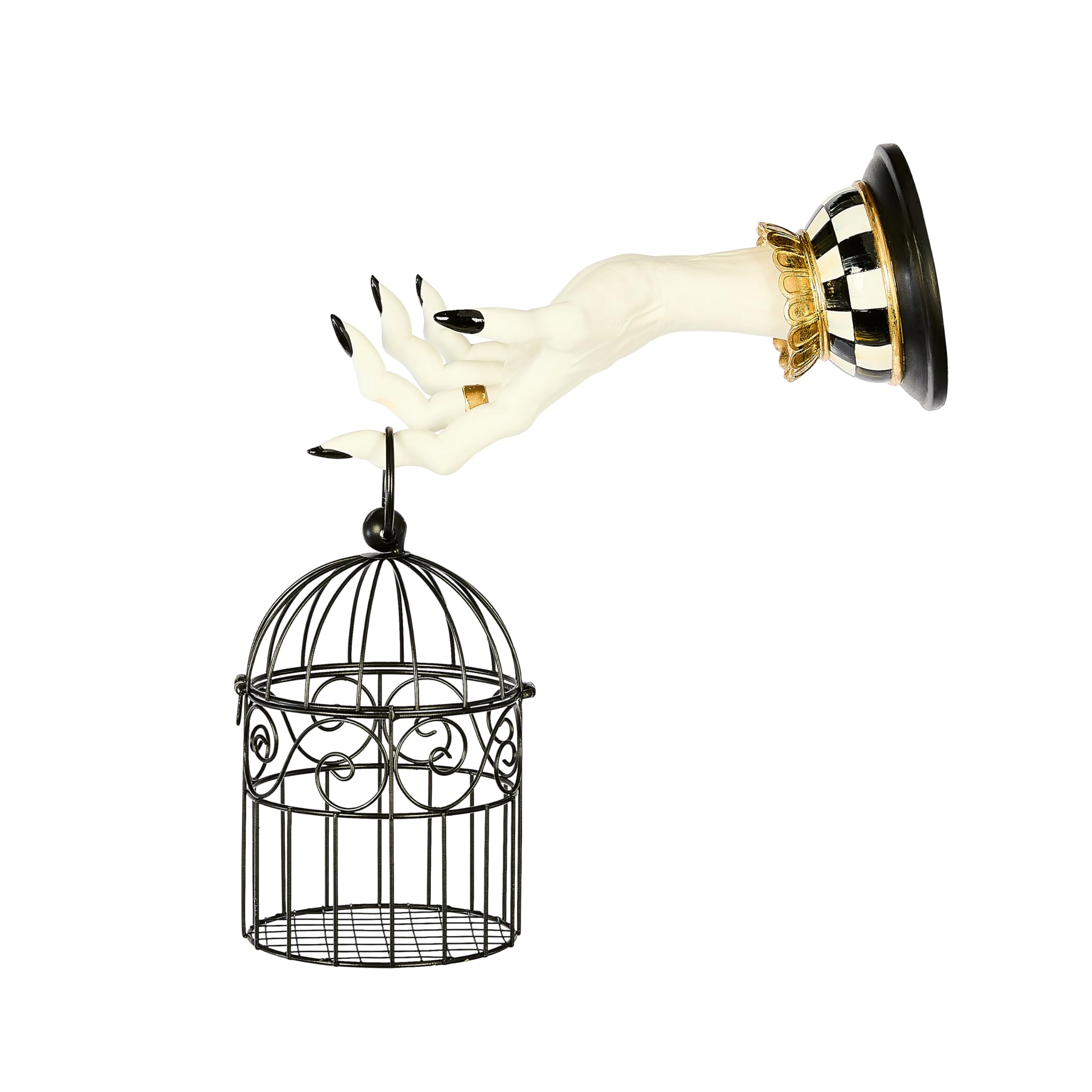 MACKENZIE-CHILDS Spooky Hand Lantern Wall Decor, Hanging Halloween Room Decor, Black-and-White Co... | Amazon (US)