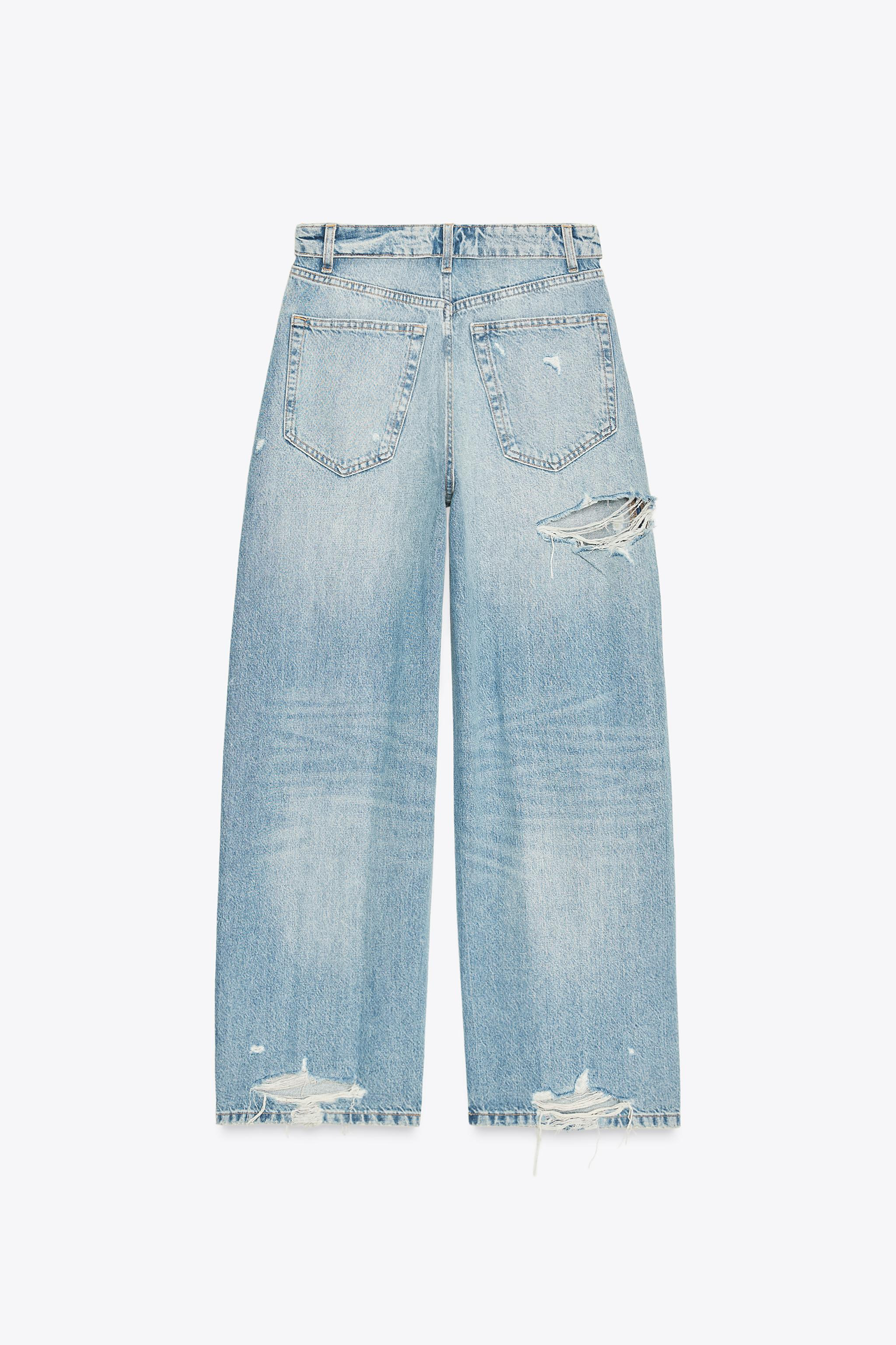 TRF MID-WAIST FOLDED WAISTBAND JEANS | Zara US