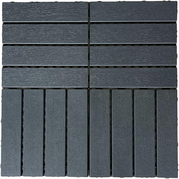44 Pack Interlocking Deck Tiles, 12"x12"x0.8" Plastic Patio Flooring Outdoor Waterproof, All Weat... | Amazon (US)
