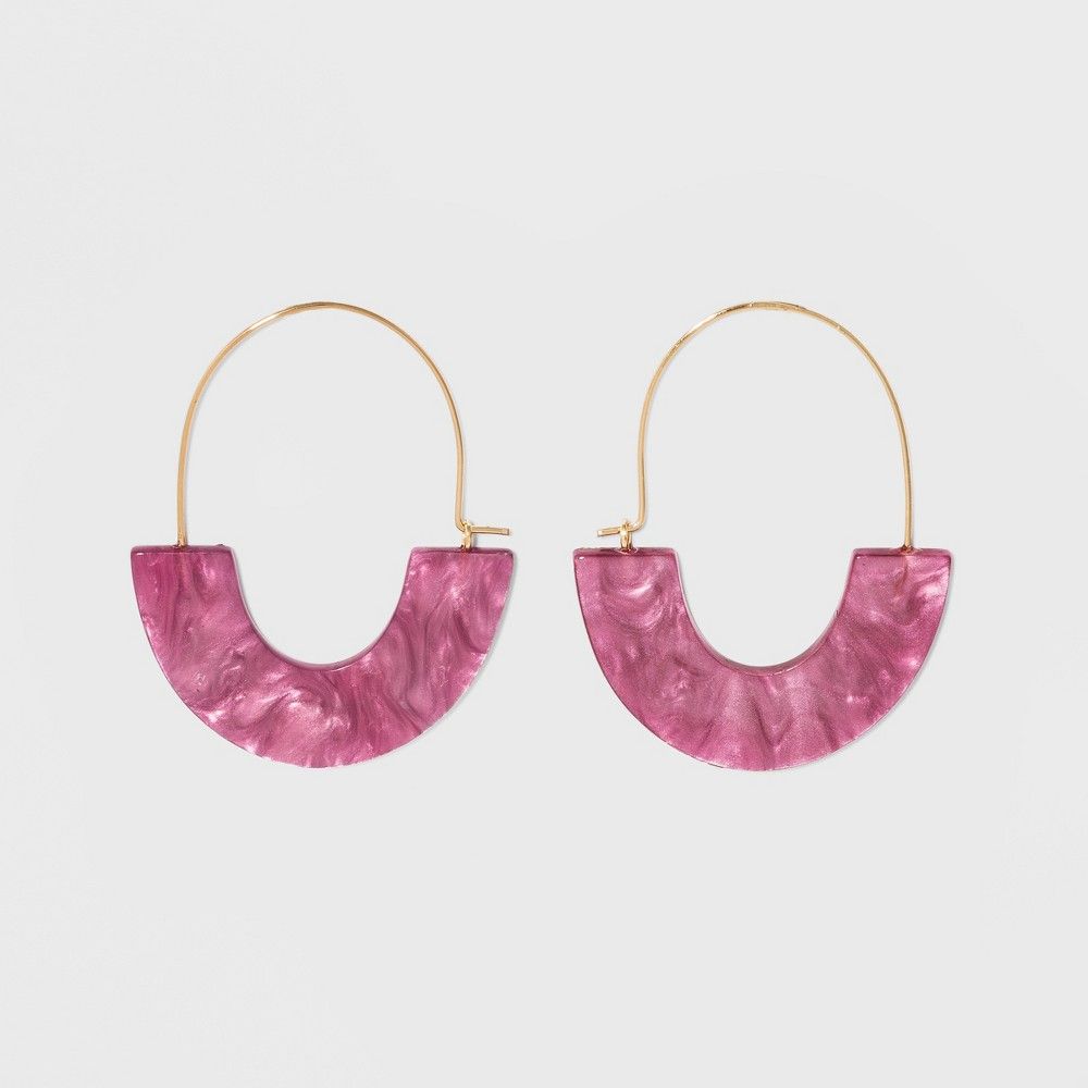 SUGARFIX by BaubleBar Glossy Resin Hoop Earrings - Pink | Target