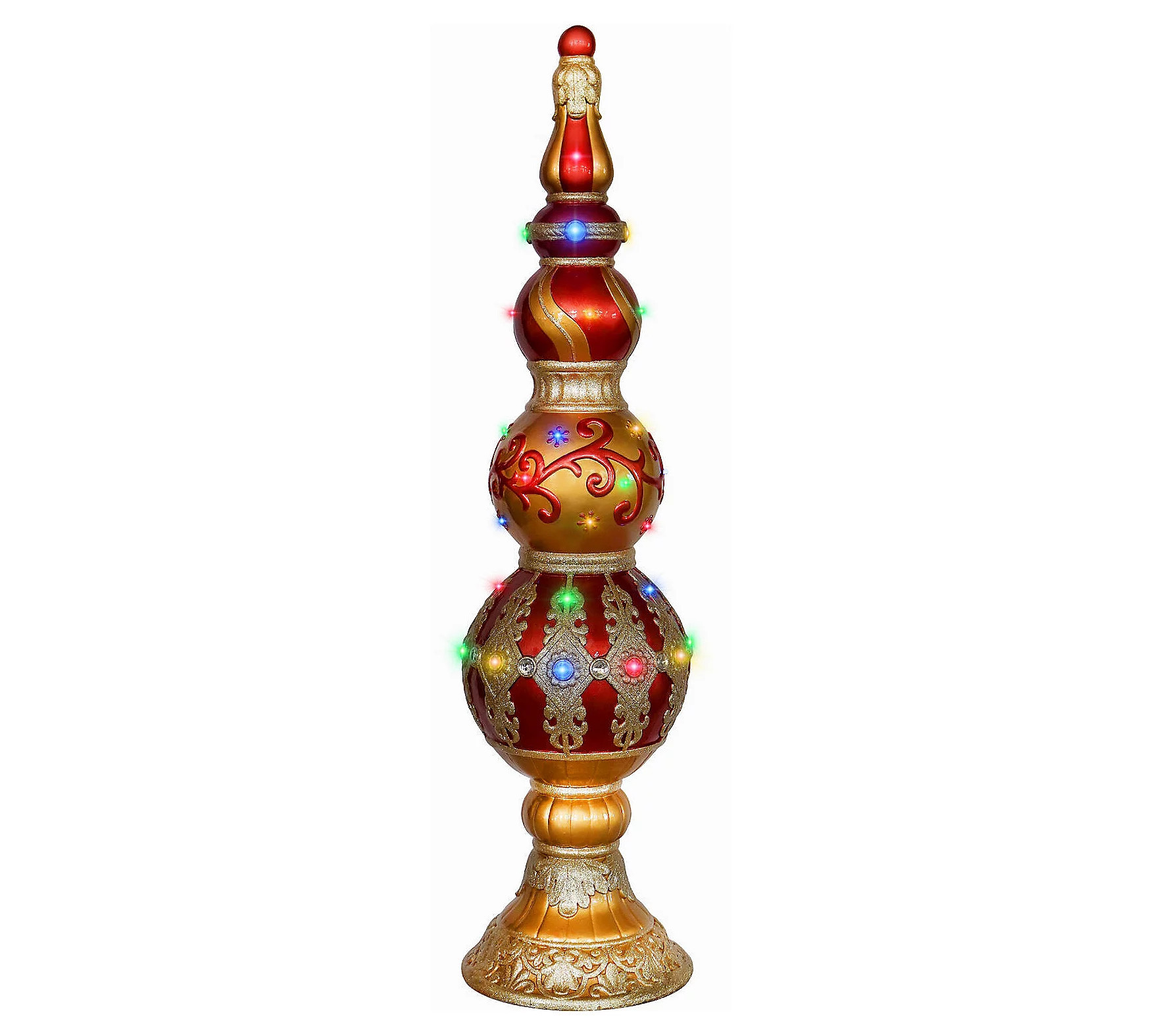 Fraser Hill Farm 4' Metallic Finial Statue with LED Lights | QVC