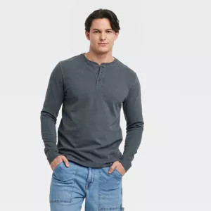 Men's Vintage Long Sleeve Henley Shirt - Goodfellow & Co™ | Target
