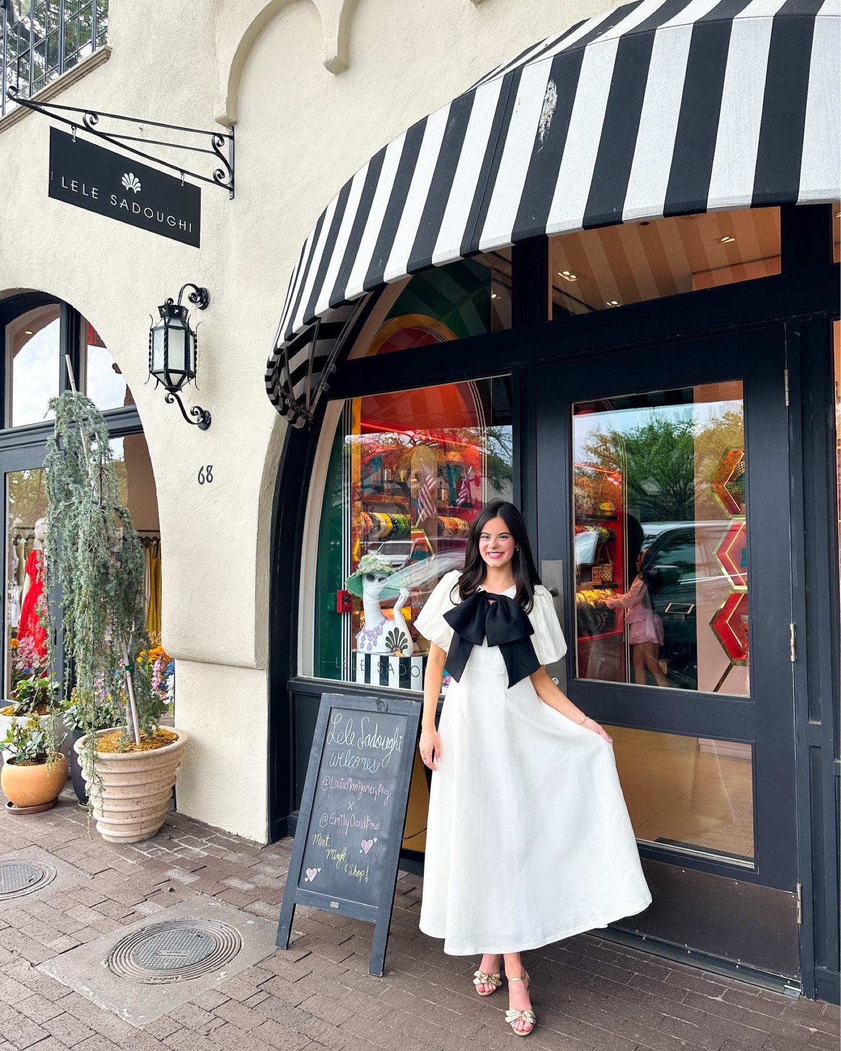 My full look for my Meet and Mingle at Lele Sadoughi in Dallas, TX! My dress and shoes are both from Dillards!