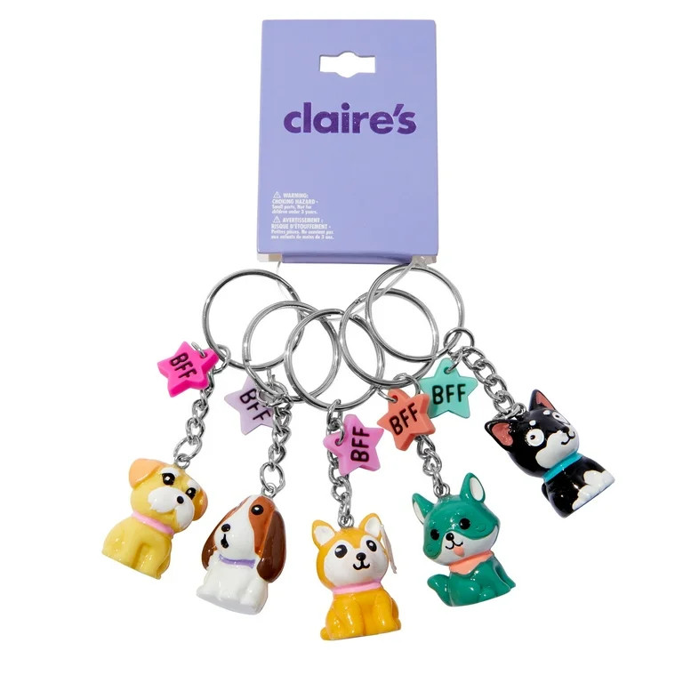 Claire's Best Friend Forever Dog Keychain Set, 5-Pack, Small, Children's | Walmart (US)