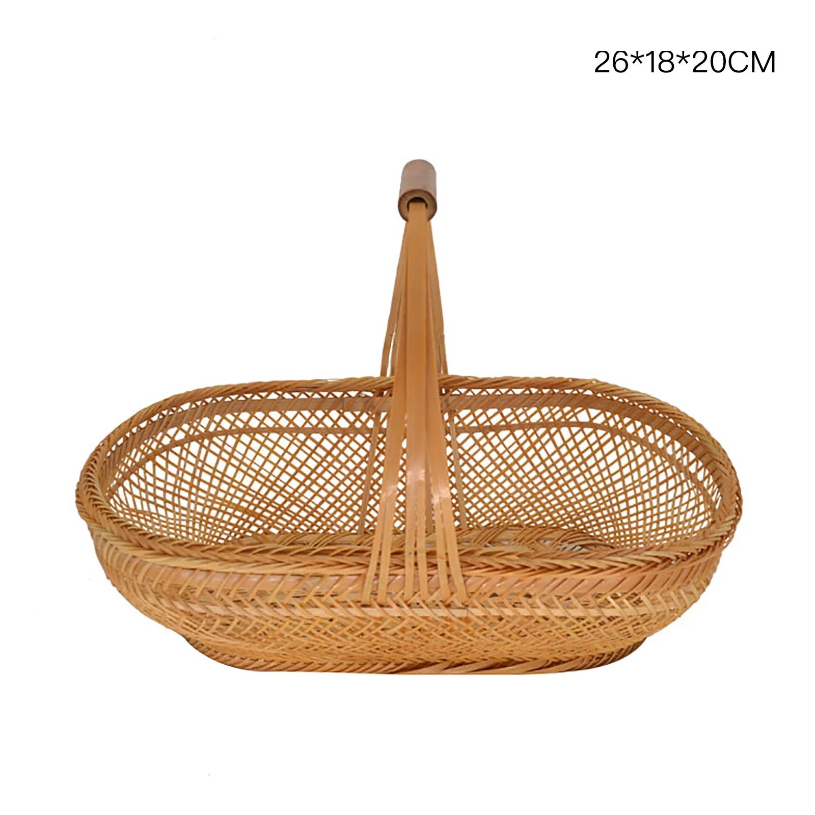 Bojue Bamboo Picnic Basket Woven Rattan Hand Decor Home Vintage Garden Storage Boxes Plant Flower... | Walmart (US)
