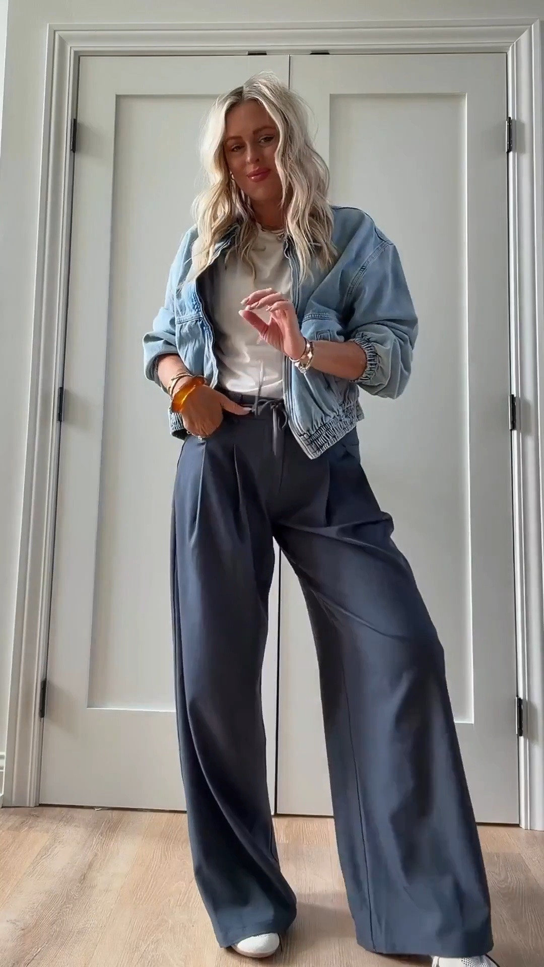 Best sellers and back in stock! 

OOTD! These pants now come in denim too! Ordered so fast! ✨

Wearing smalls.

Spring outfit. Denim jacket. Trousers. Business casual. Denim.

#LTKootd #LTKgrwm #LTKSeasonal