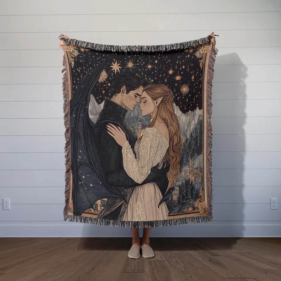 Romantic Rhysand and Feyre Velaris Tapestry - Art Nouveau Blanket Inspired ACOTAR, Fandom Decor, ... | Etsy (US)
