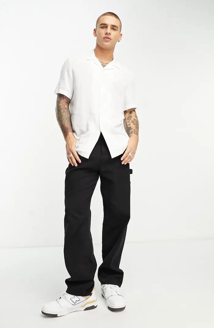 ASOS DESIGN Revere Collar Short Sleeve Button-Up Shirt | Nordstrom | Nordstrom