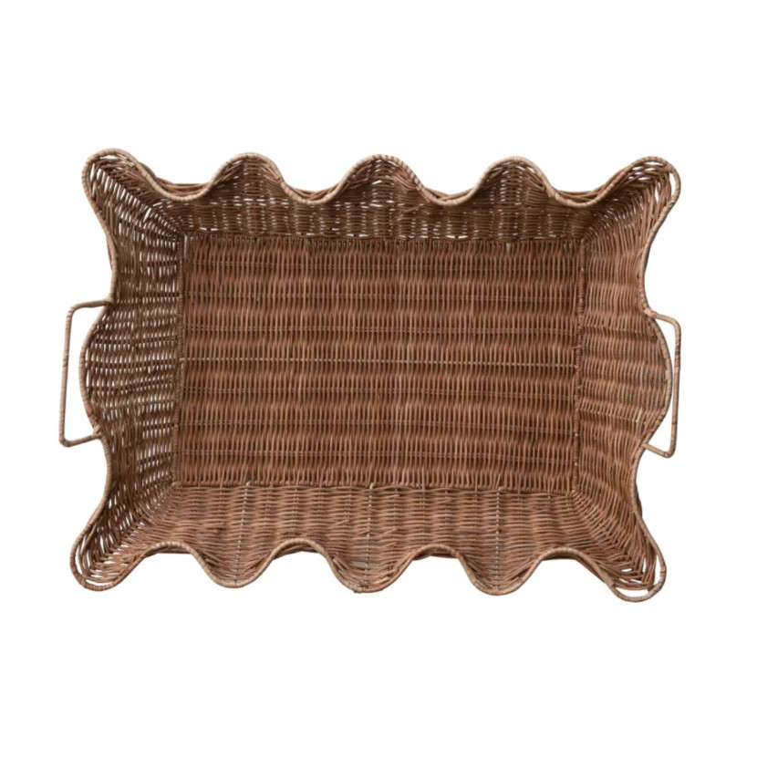 Rattan Scalloped Tray | Eco Chic Home