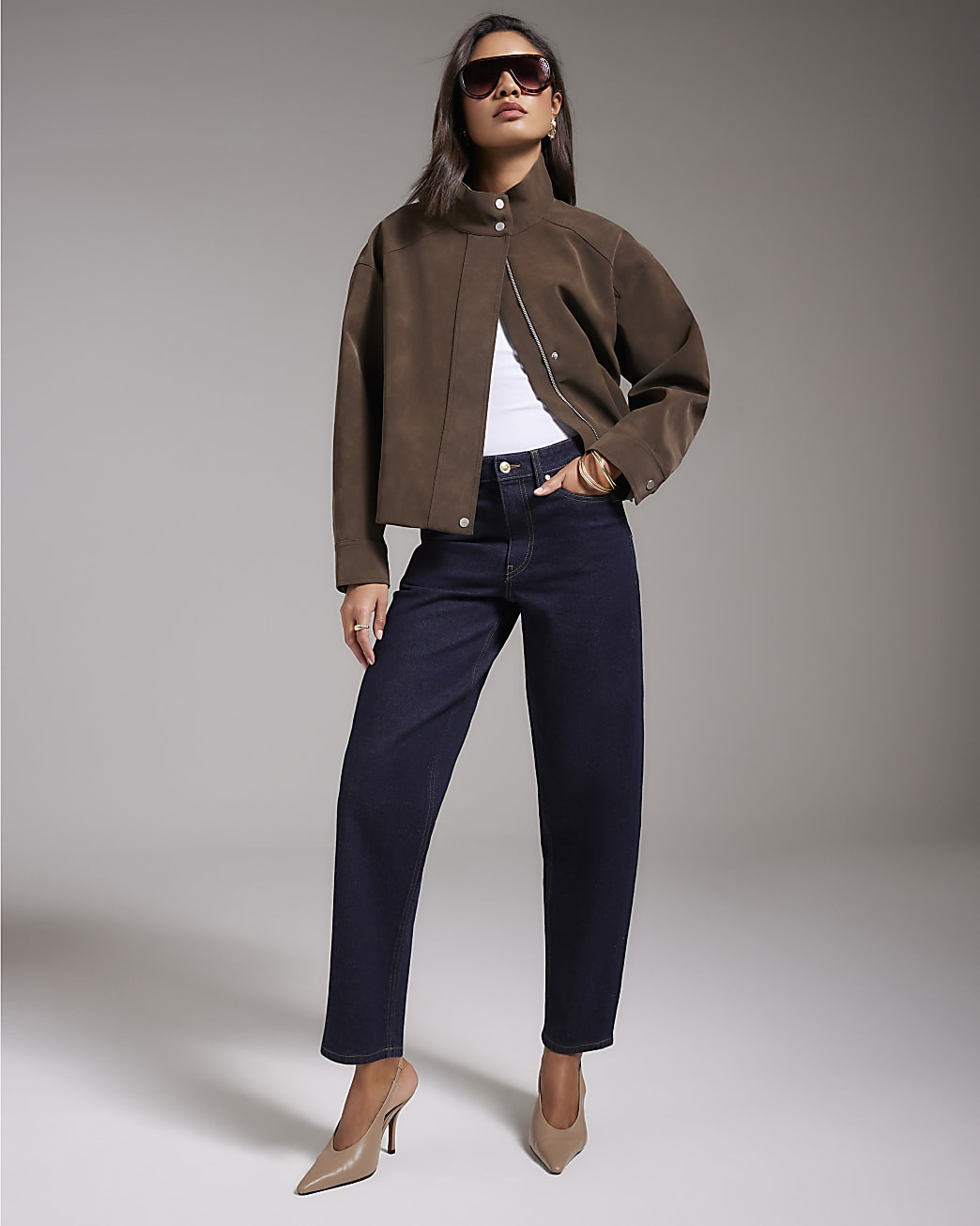 Indigo Barrel Leg Jeans | River Island UK & IE