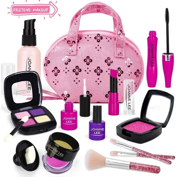 TiokMc Perfect Play Kit for Girls, 12-Piece Pretend Makeup Set with Glitter Cosmetic Bag, Safe No... | Walmart (US)