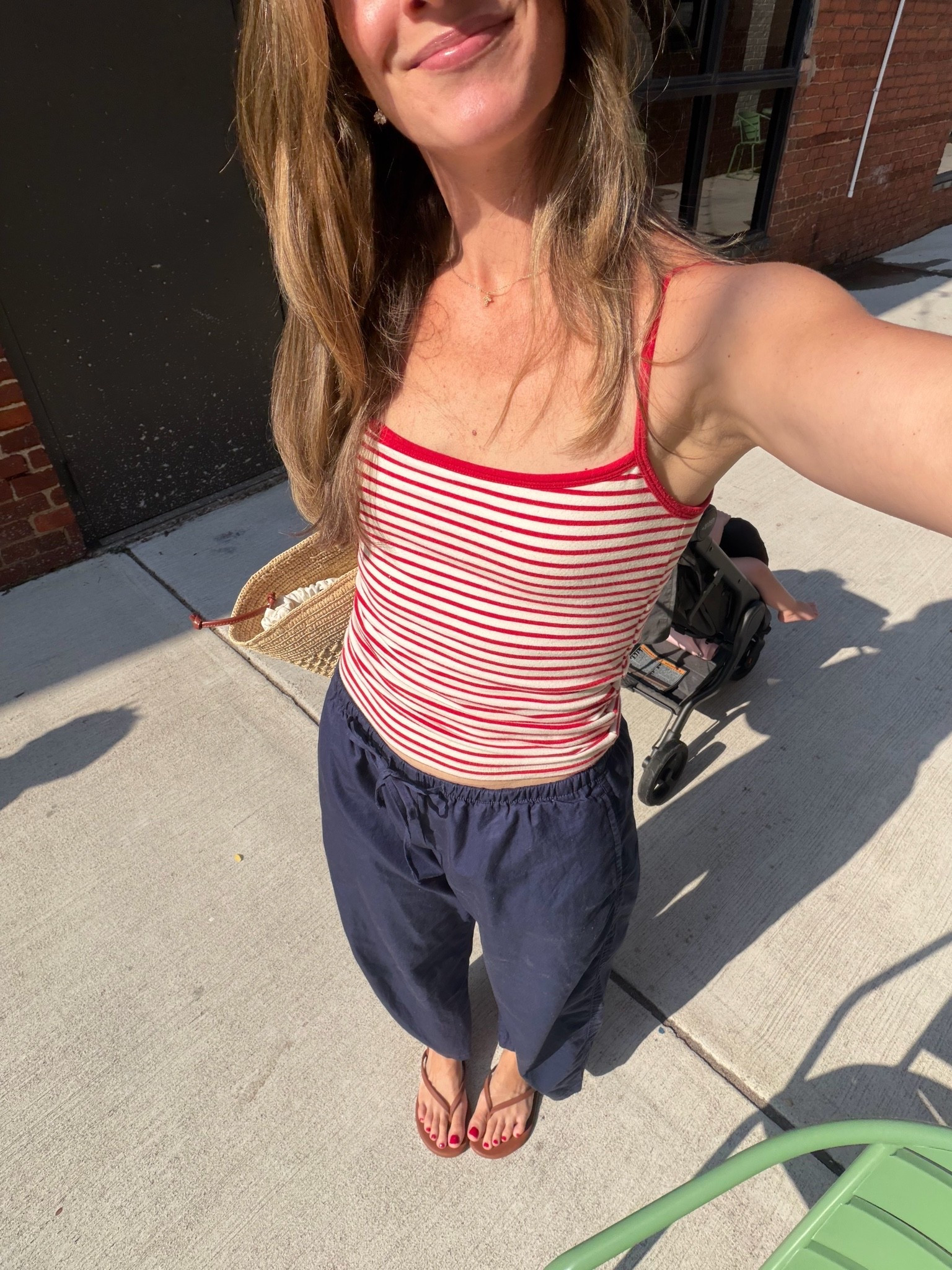 Obsessed with this bra free tank from Abercrombie. wearing S but need XS!!! 
XSP in pants :)

#LTKSaleAlert #LTKPetite
