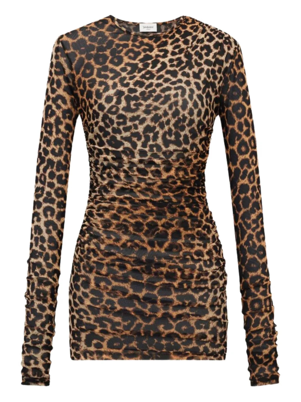 leopard-print crewneck mini dress | Farfetch Global