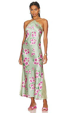 WeWoreWhat Lace Halter Maxi Dress in Sage Multi from Revolve.com | Revolve Clothing (Global)