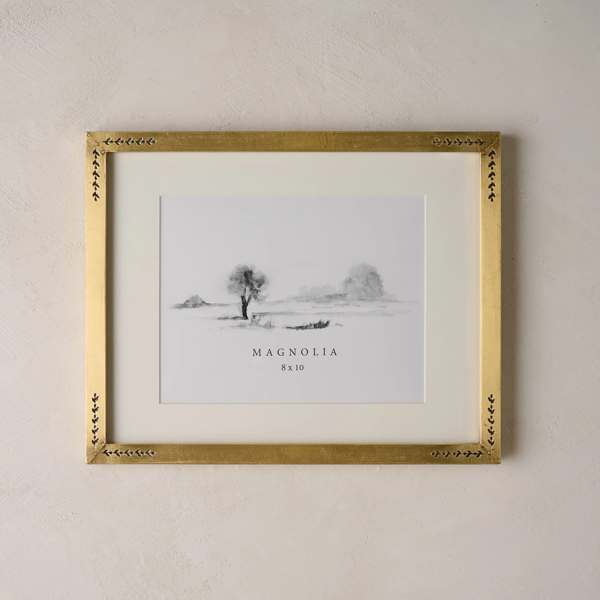 Floral Antique Brass Picture Frame | Magnolia