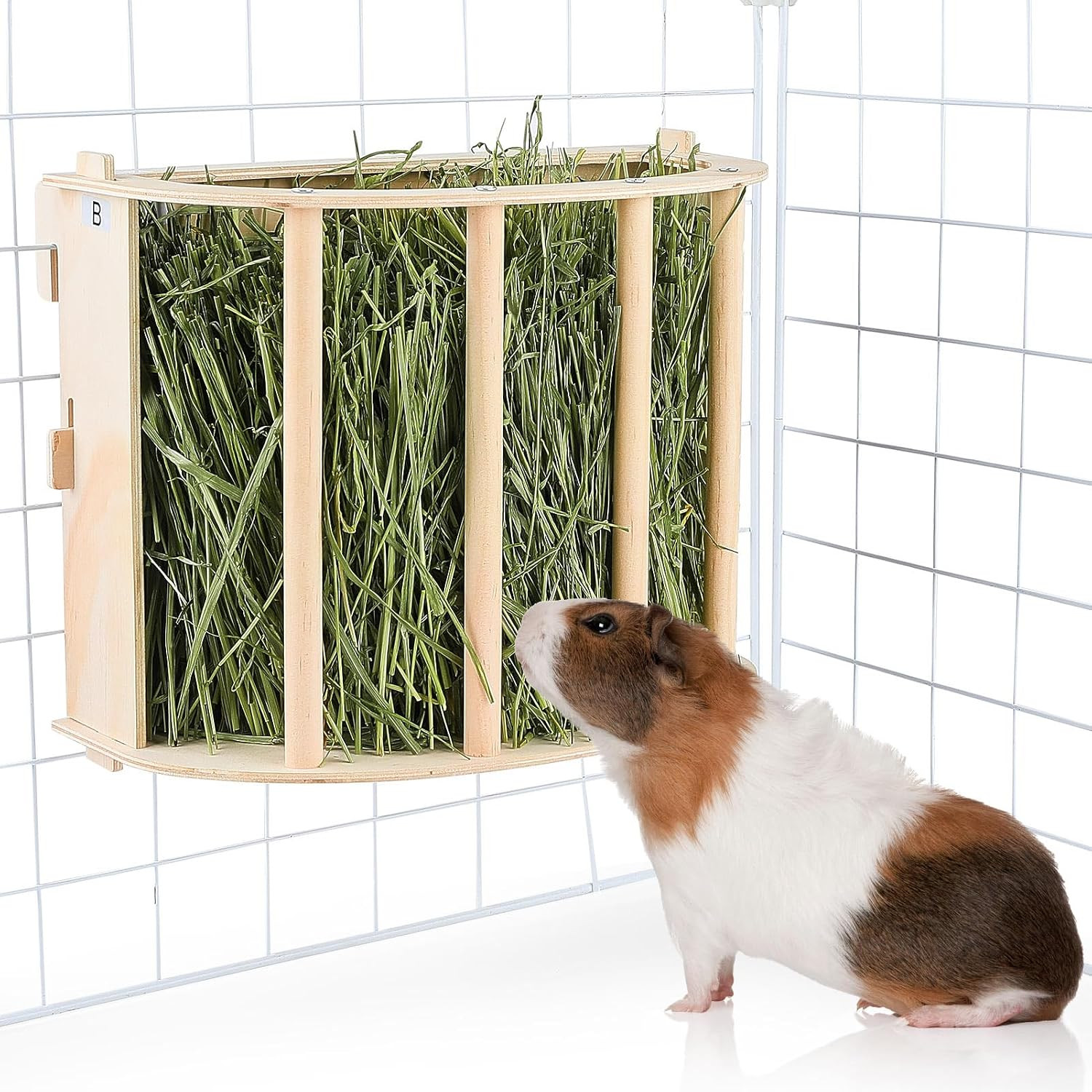 Wooden Guinea Pig Hay Feeder, Large Hanging Rabbit Rack | Amazon (US)