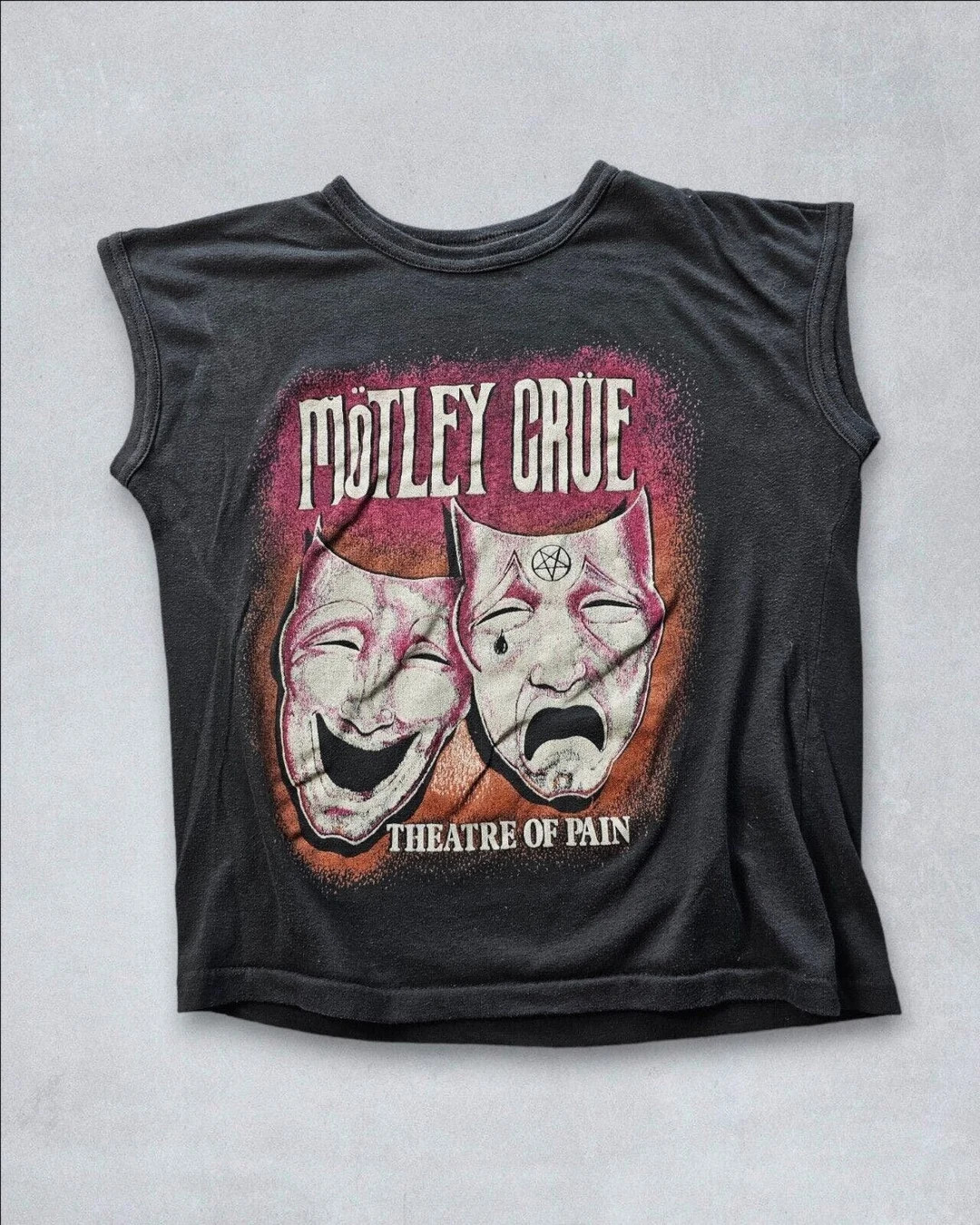 Vintage 1980s Mötley Crüe Theatre of Pain Black Sleeveless T-shirt Hair Metal M - Etsy Canada | Etsy (US)