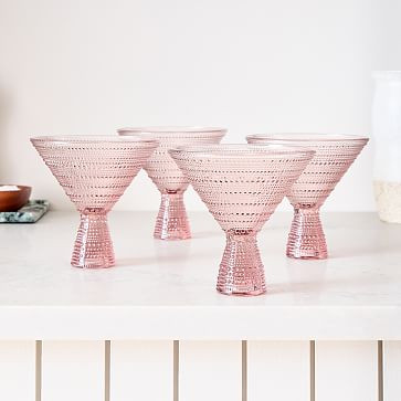 Jupiter Beaded Glass Martini Glasses (Set of 4) | West Elm | West Elm (US)