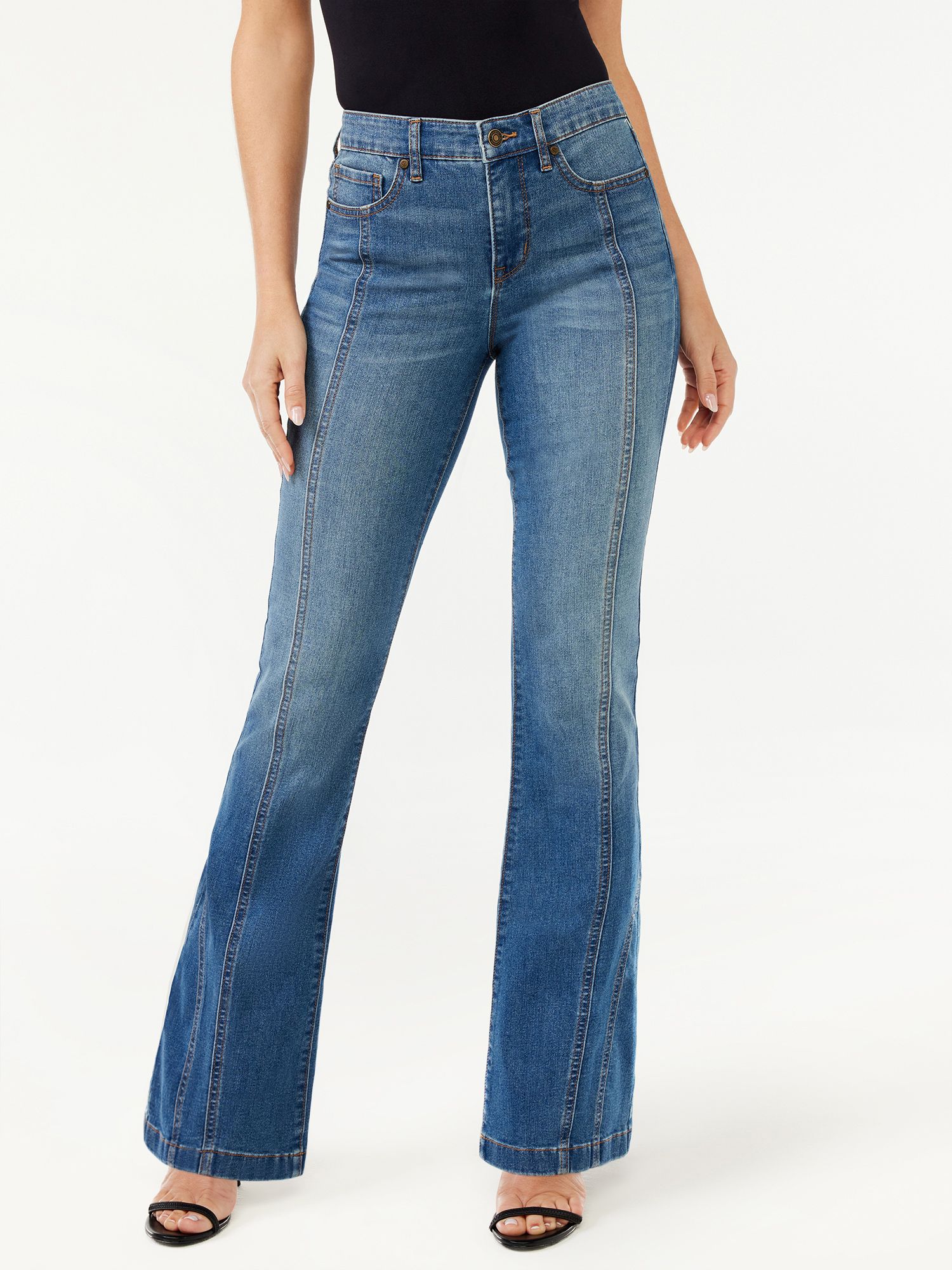 Sofia Jeans by Sofia Vergara Women's Melisa High Rise Seamed Flare Jeans - Walmart.com | Walmart (US)