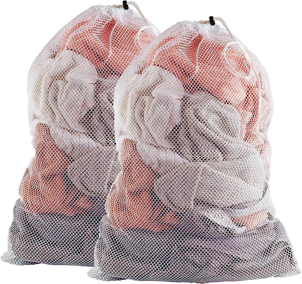 Commercial Mesh Laundry Bag - Sturdy Mesh Material with Drawstring Closure. Ideal Machine Washabl... | Amazon (US)