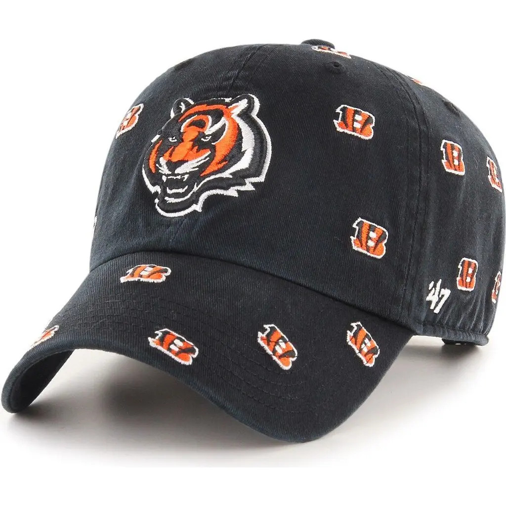 Women's '47 Black Cincinnati Bengals Confetti Clean Up Adjustable Hat at Nordstrom | Nordstrom
