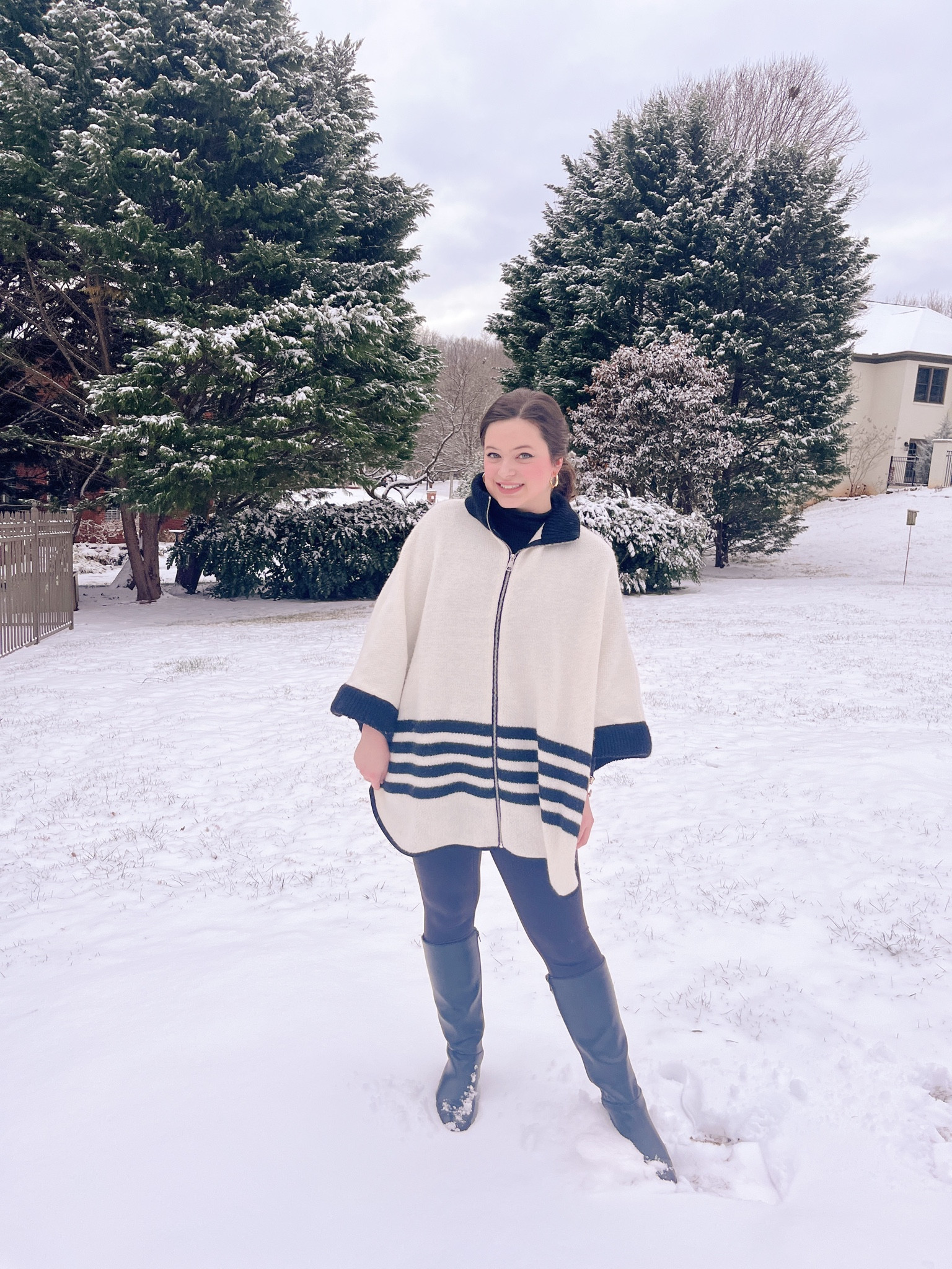 Anthropologie sport cape in the snow 