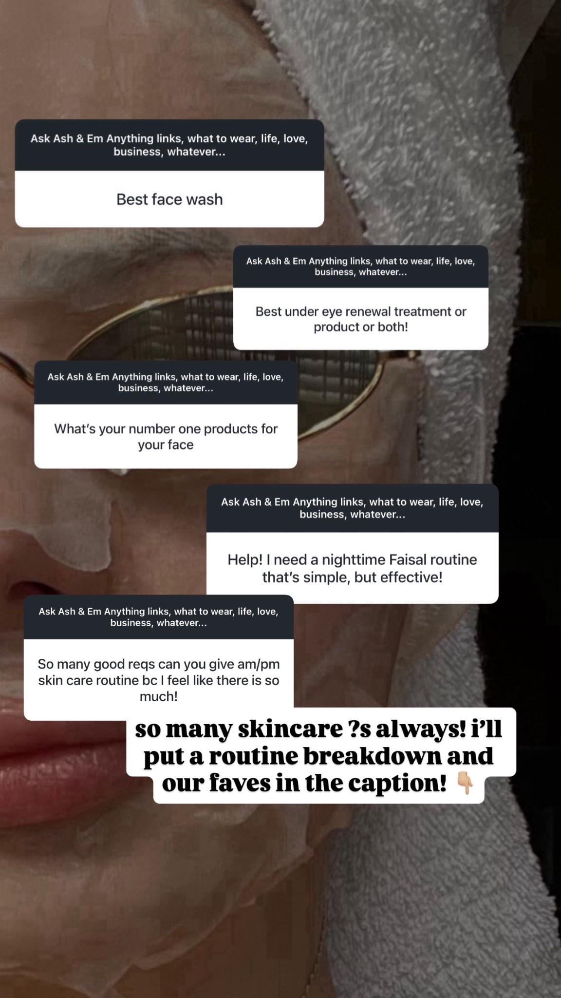 AM skincare: 
brightening toner pad
toner, brightening toner, milky toner 
vitamin c 
dark spot treatment 
moisturizer 
brightening eye cream
light moisturizer 
spf 

PM skincare: 
oil cleanse or cleaning balm
gentle gel cleanser 
pore pad
skin flood (5-7 toners)
glass skin serum 
retinol or active 
hydration boost 
thick moisturizer or balm 
eye cream 

#LTKgrwm