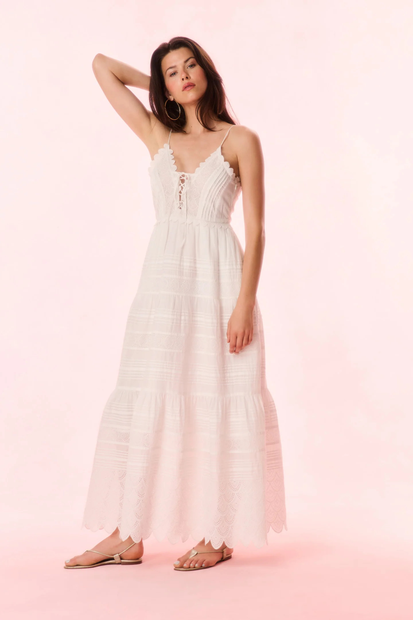 Terria Cotton Scalloped Maxi Dress | LoveShackFancy