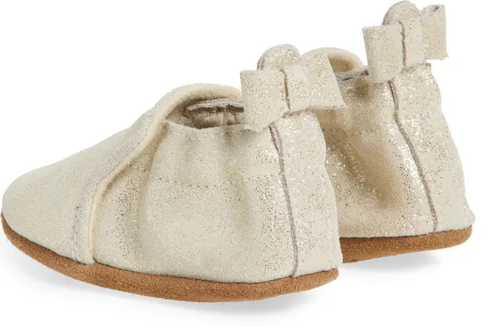 Pretty Pearl Metallic Bow Crib Shoe | Nordstrom