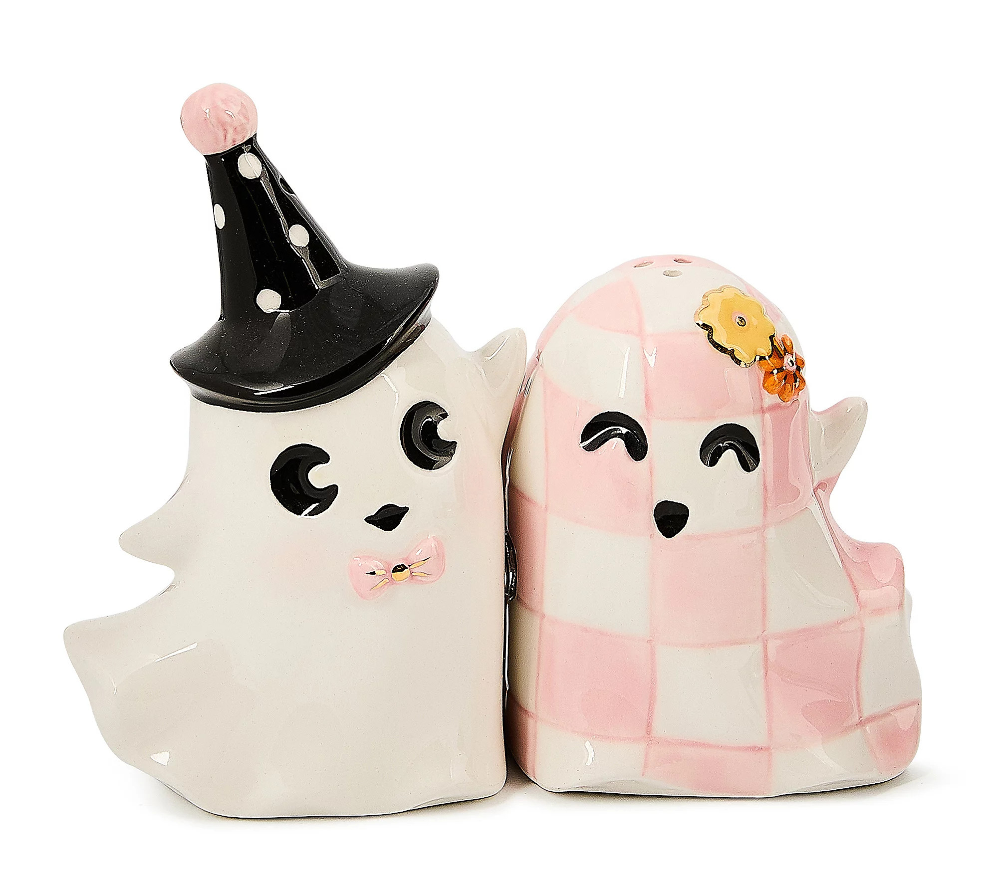 As Is MacKenzie Childs Halloween Ghost Salt & Pepper Shakers | QVC