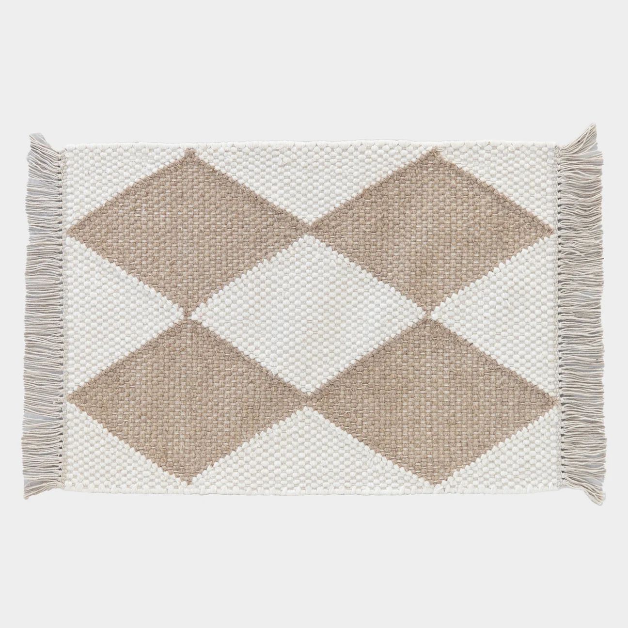 Diamond In Tan Mat | Woven Nook