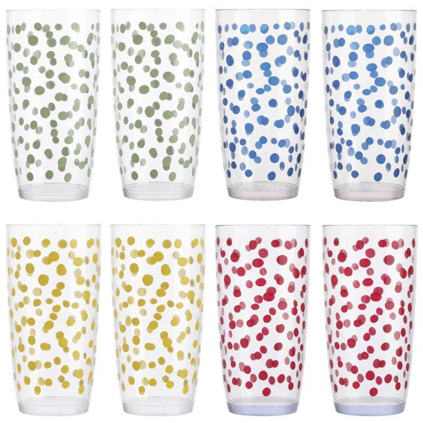 Gap Home Paint Dot 27.5-Ounce Assorted Color Acrylic Tumbler Set, Set of 8 | Walmart (US)