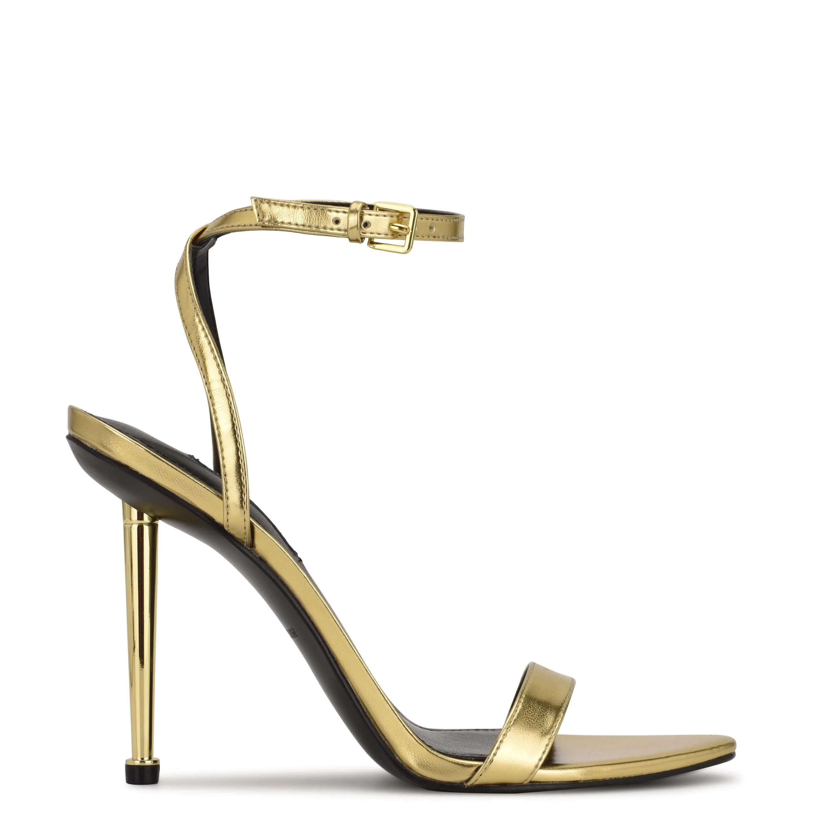 Nine West Women's Reina Ankle Strap Sandals Metallic (Size 7.5) , Medium Width Metallic | Nine West (US)