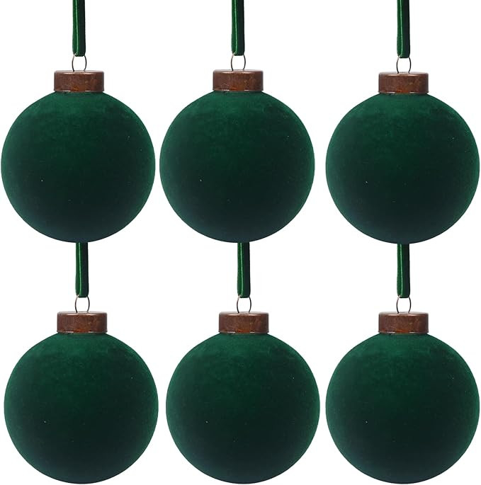 6 Pcs Velvet Christmas Balls Bulk Shatterproof Plastic Christmas Tree Decorations for Decorative ... | Amazon (US)