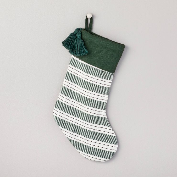 Stitch Stripe Woven Christmas Stocking - Hearth & Hand™ with Magnolia | Target
