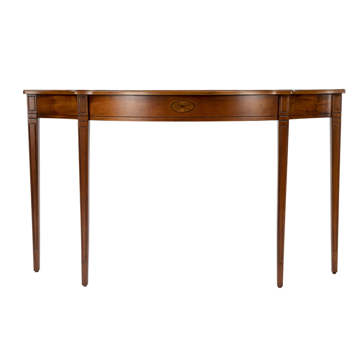 54" Traditional Demilune Console Table in Medium Brown | The Well Appointed House, LLC