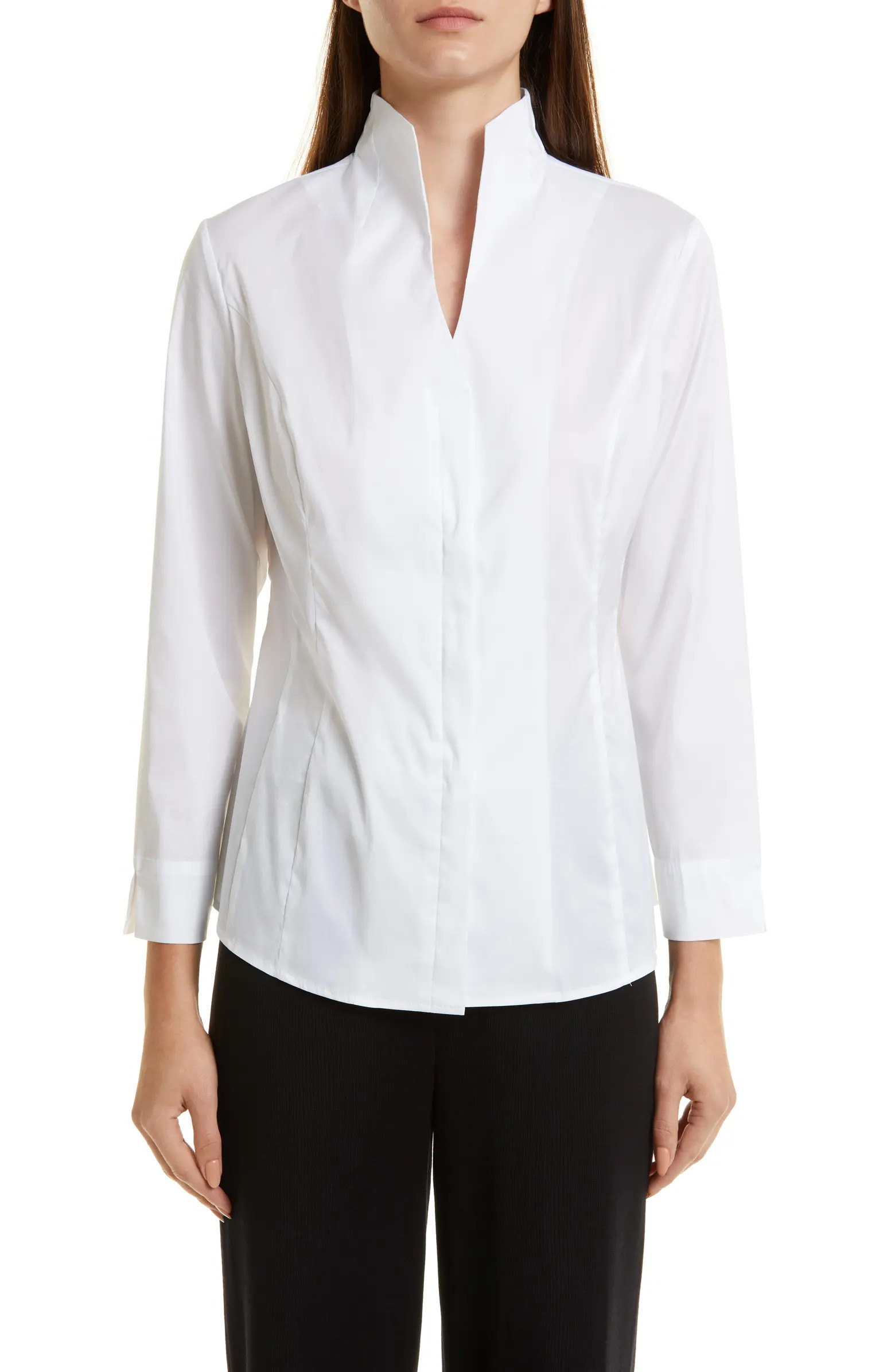 Split Neck Poplin Blouse | Nordstrom