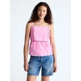 Free Assembly Women's Embroidered Cotton Tank Top with Peplum Hem, Sizes XS-XXL | Walmart (US)